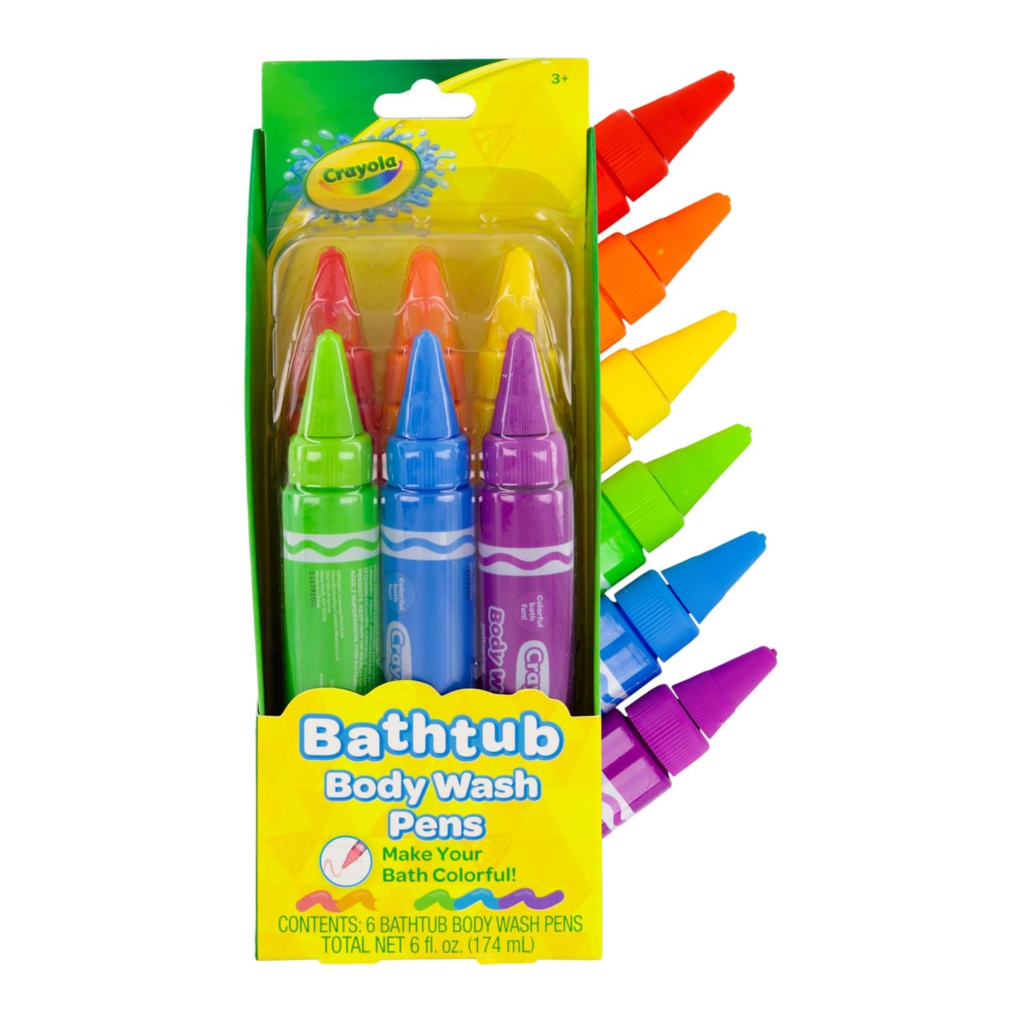 Crayola Taste Beauty Bathtub Bodywash Pens  Kids Bath Toys per Pack (6)  mature-themed Supervision Recommended