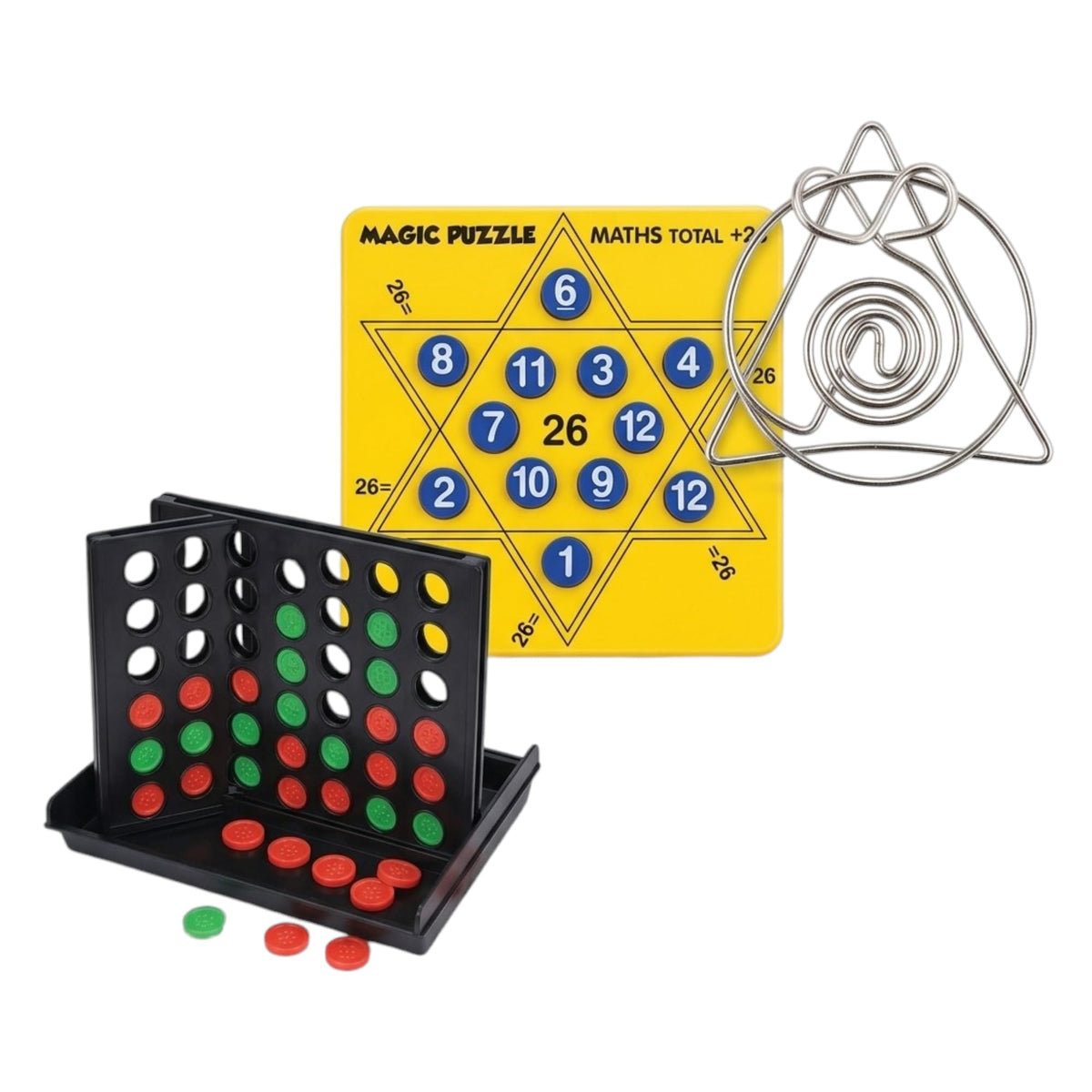 Plastic Math Puzzle Game Set, Triangle and Hexagon Board with Numbers, Educational Brain Teaser for Kids Age 4+