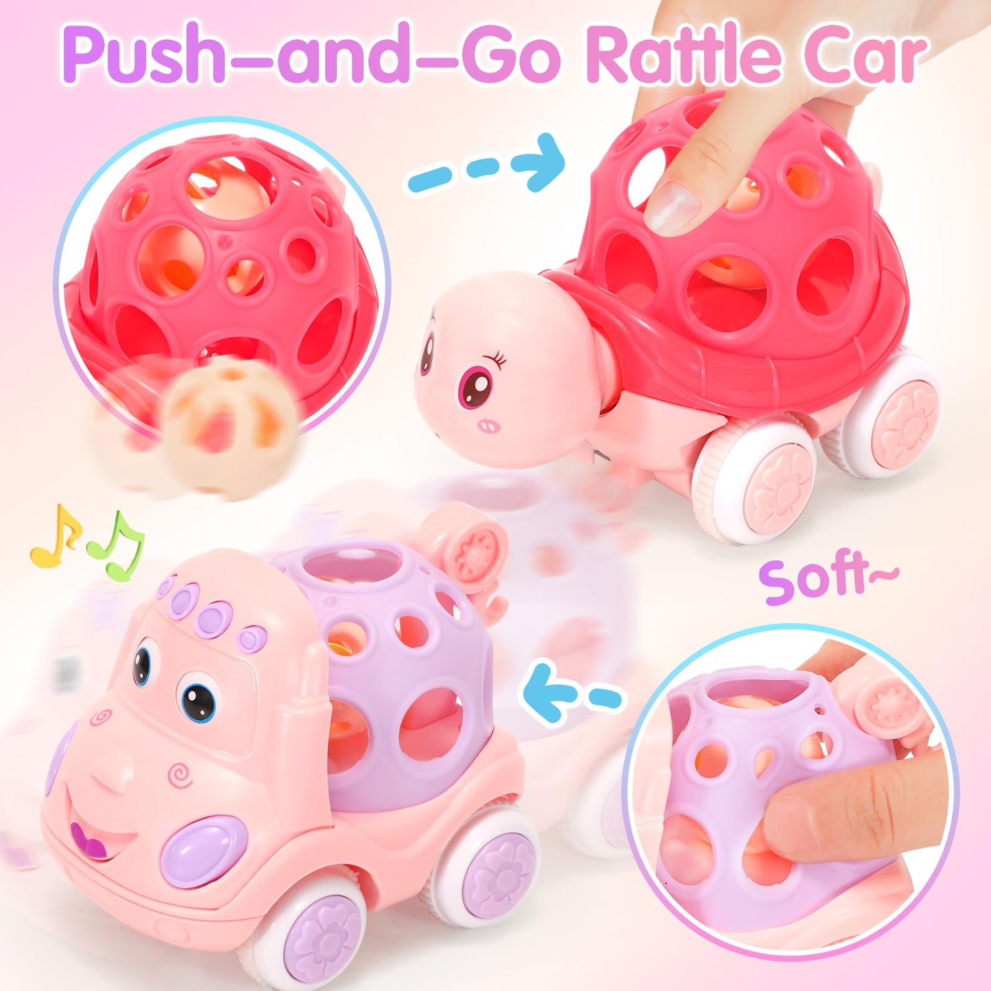 AmiDear Baby Gift for 1-2 Year Old Girl, 10-in-1 Montessori Toys Bus for Baby 6-12-18 Months+, Educational Musical Sensory Learn