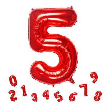 32 Inch Red Number 5 Balloons Foil Ballon Digital Birthday Party Decoration Supplies (Red Number 5 Balloon)