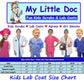 My Little Doc Personalized Kids Lab Coat with Slime Design Costume Size 12/14 White