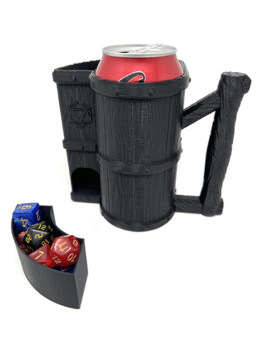 Munnygrubbers - Mug Dice Tower - No Paint Odorless Insulated Cup Can Dice Tower - (Random 7Pcs D20 Dice Set Included) - Dice Jail - Dice Holder - Dungeons And Dragons - Dnd Gift - (Black)