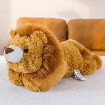 Gisqis Lion Stuffed Animals 20'' Kawaii Lion Plush Pillow Throw Super Soft Cushion Bedroom Decor Decorative Valentine Birthday G