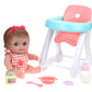 JC Toys Lil Cutesies 9 All Vinyl Baby Doll Feeding Time Gift Set| Posable and Washable | Removable Outfit | High Chair and Feeding Accessories Ages 2+