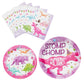 Wernnsai Pink Dinosaur Party Supplies - 48 Pcs Dinosaur Paper Plates Napkins Dino Dinner Plates And Napkins Girls Birthday Party Tableware For Kids Birthday Baby Shower Decorations Serves 16 Guests