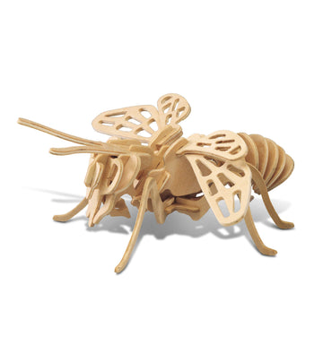 Puzzled 3D Puzzle Honeybee Wood Craft Construction Model Kit, Unique & Educational Diy Wooden Insect Toy Assemble Bee Model Unfinished Crafting Hobby Puzzle To Build & Paint For Decoration 32Pcs Pack