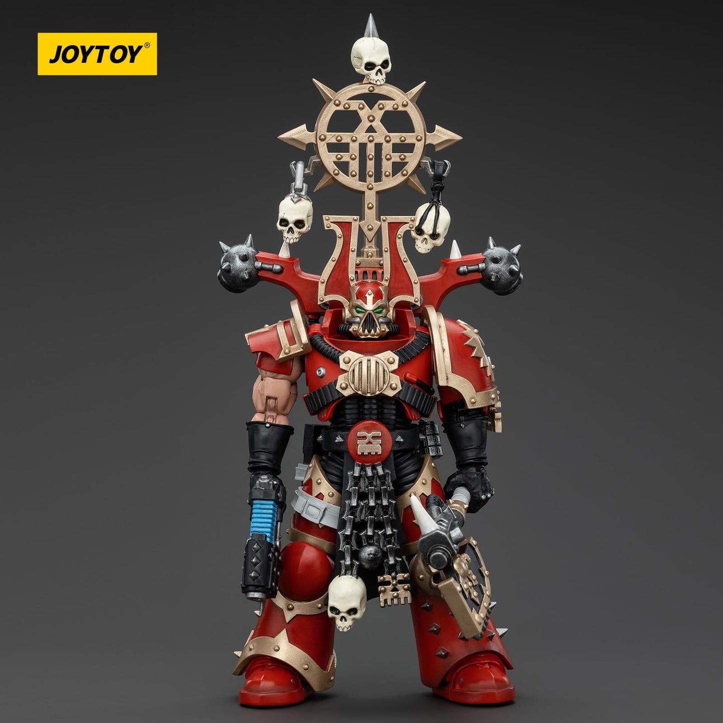 JOYTOY Warhammer 40k World Eaters, World Eaters Khorne Berzerker with Berzerker lcon 1/18 Action Figure, Dedicated to You Who Lo