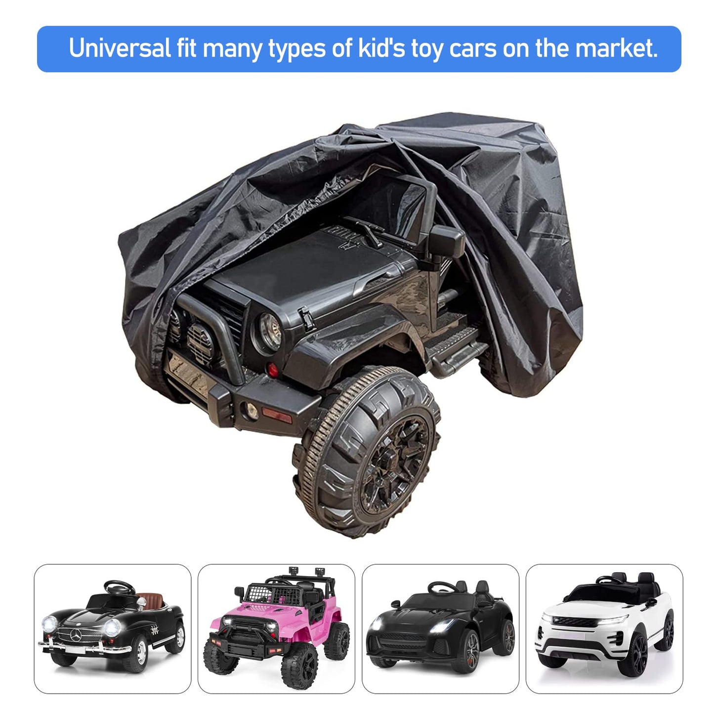 Tonhui Large Ride-On Truck Toy Car Cover, Outdoor Cover For Power Wheels, Kids Electric Car Cover Waterproof All Weather Protect Kids Car Toy Vehicles - Universal Fit