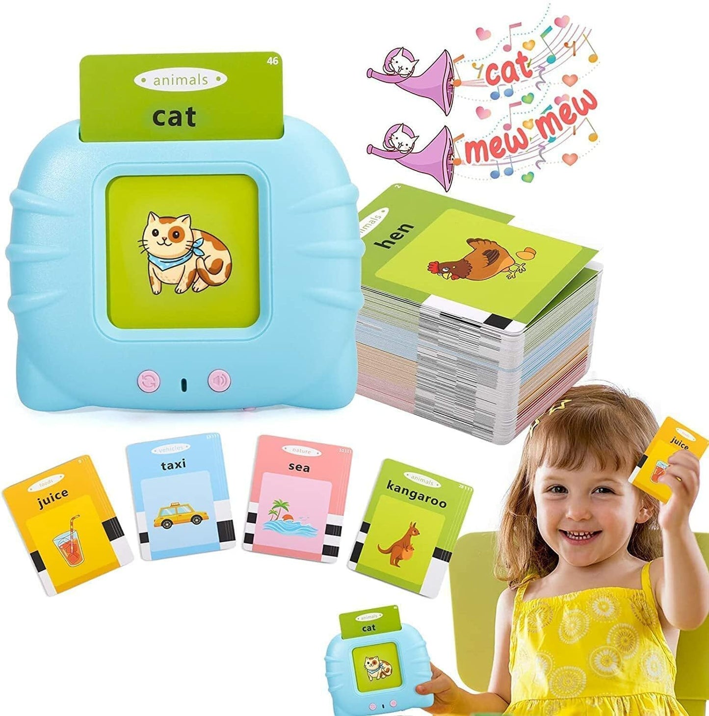 Royaldeals Toys AllInOne Talking English Words Flash Cards For Kids Education Learning Device