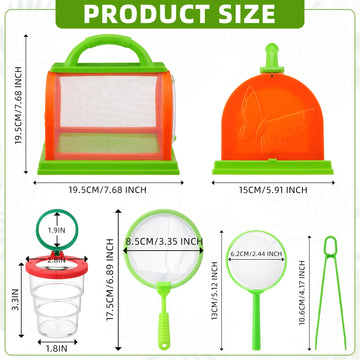 Vercanmonth 5 Pcs Bug Catcher For Kids Bug Catcher Kit Outdoor Toy Gift With Bug Collector Insect Viewer Butterfly Net Magnifyin