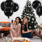 TONIFUL 30Pcs 18 Inch Large Black Round Shape Foil Balloons Big Black Circle Helium Mylar Ballons for Birthday Wedding Baby Show