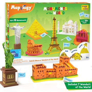 Imagimake Mapology Monuments Of World | 3D Puzzles For Kids Ages 8-10 | Learning & Educational Toys For Kids 5-7 | Puzzles For K