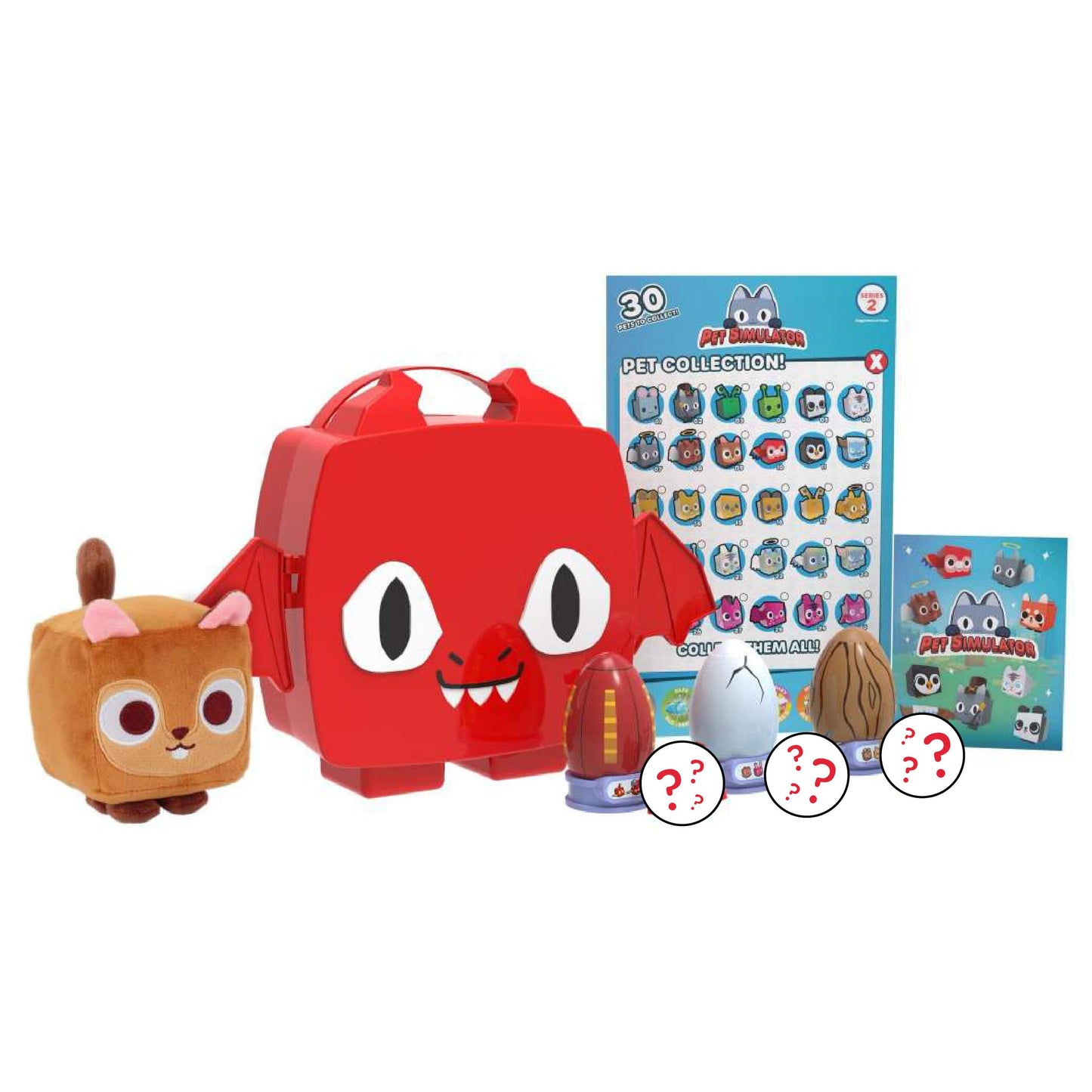 UCC Distributing PET Simulator Series 2 - Exclusive Red Dragon Bundle with 8 Plush & Figure Toys - Includes DLC Codes