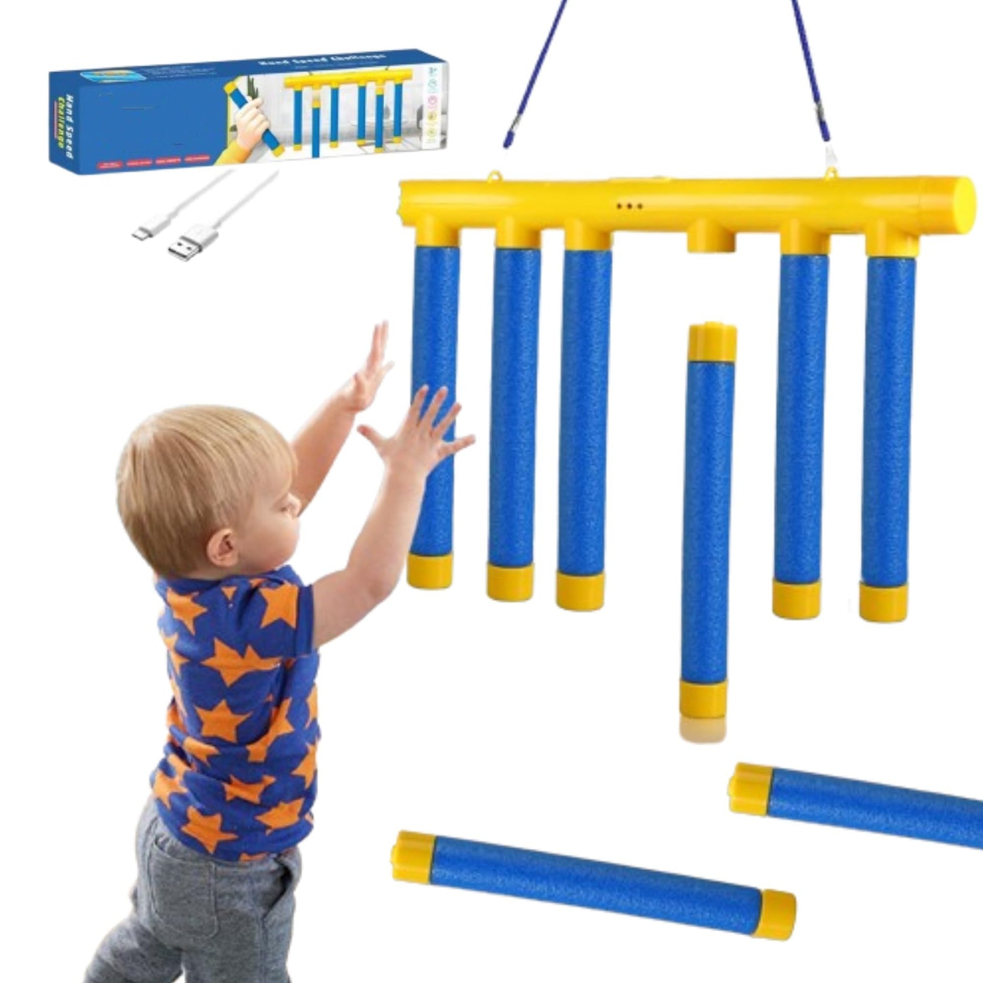 Upgrade Reflex Stick Game, Reflex Challenge Game, Hand Eye Coordination Training Toy, Drop Stick Hand Speed Challenge, Catching
