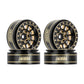 INJORA 1.0 Plus Brass Beadlock Wheel Rims 4PCS 12-Spoke Wheels for TRX4M SCX24 FCX24 1/24 1/18 RC Crawler,42g/pcs(Black&Gold)