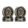 INJORA 1.0 Plus Brass Beadlock Wheel Rims 4PCS 12-Spoke Wheels for TRX4M SCX24 FCX24 1/24 1/18 RC Crawler,42g/pcs(Black&Gold)