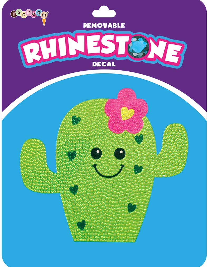 Iscream Sparkly Rhinestone Sweethearts Cactus 6' Vinyl Cling Decal