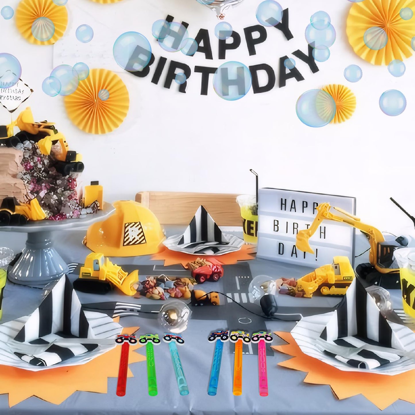 48Pcs Monster Truck Mini Bubble Wands For Kids Cars Party Favors 6 Cute Designs Cartoon Birthday Party Supplies Christmas Party