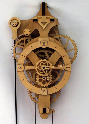 Abong David Mechanical Clock Kit - 3D Clock Wood Puzzle Model Kit - Diy Wooden Gear Clock - Wall Clock With Pendulum, No Batteri
