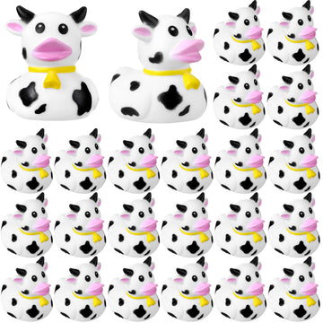 Relaxgiant 48 Pcs Cow Ducks Mini Cow Rubber Ducks Bulk Cow Print Duck For Birthday Party Favors Baby Shower Kids Boys Girls Bath