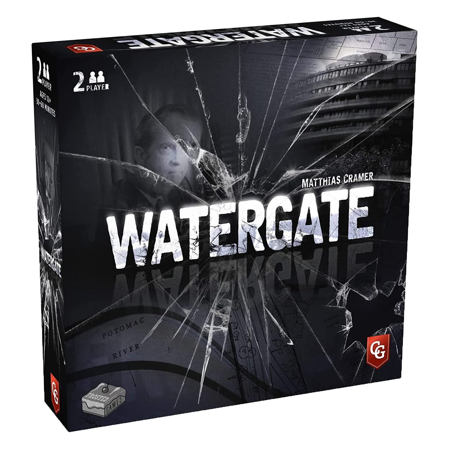 Capstone Games Watergate Strategy Board Game, 2-Player, Ages 12+, 30-60 Min Playtime, White, Model CSGFG1001