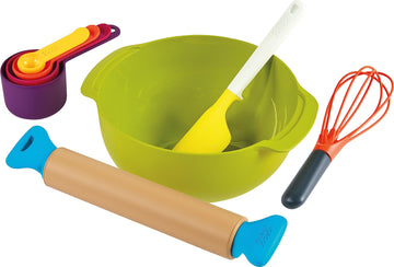 Casdon Joseph Joseph Bake | Toy Kitchen Baking Set for Children Aged 3 Years & Up | Includes Moving Rolling Pin for Imaginative 