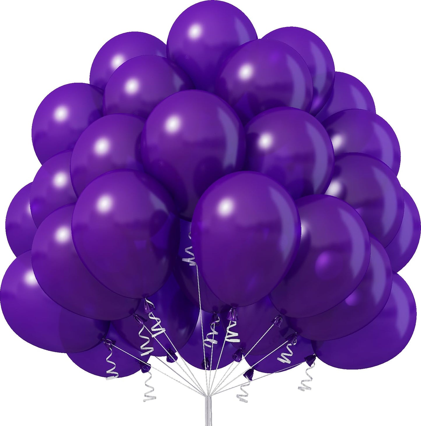 Jobkoo Purple Balloons 12 Inch, 50Pcs Dark Purple Balloon Matte Royal Purple Latex Balloons For Arch Deep Purple Party Helium Ba
