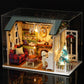 Diy Miniature Dollhouse Kit Realistic Mini 3D Wooden Mini Doll House Room With Furniture Led Lights Christmas Decoration Birthday Gift For Kids Teens Adults (Holiday Time)