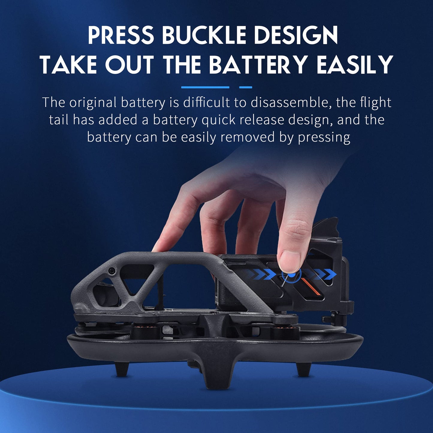Gaekol Avata Landing Gear And Battery Anti-Release Buckle For Dji Avata, Foldable Extended Kit And Low-Air Resistance Rear Wing