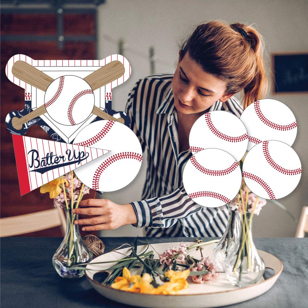 Big Dot Of Happiness Batter Up - Baseball - Baby Shower Or Birthday Party Centerpiece Sticks - Showstopper Table Toppers - 35 Pieces