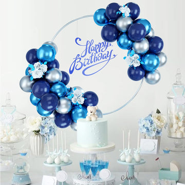 Balloons Blue And Silver, 50Pcs Navy Blue Silver Latex Balloon, Navy Blue Silver Party Balloons Birthday Balloons Decoration For