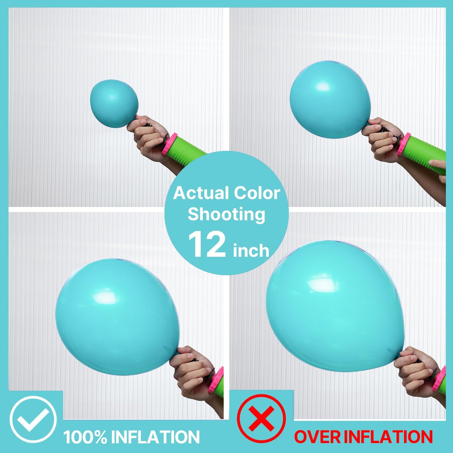 Partywoo Teal Balloons, 100 Pcs Teal Blue Balloons Different Sizes Pack Of 36 Inch 18 Inch 12 Inch 10 Inch 5 Inch Balloons For Balloon Garland Arch As Party Decorations, Birthday Decorations