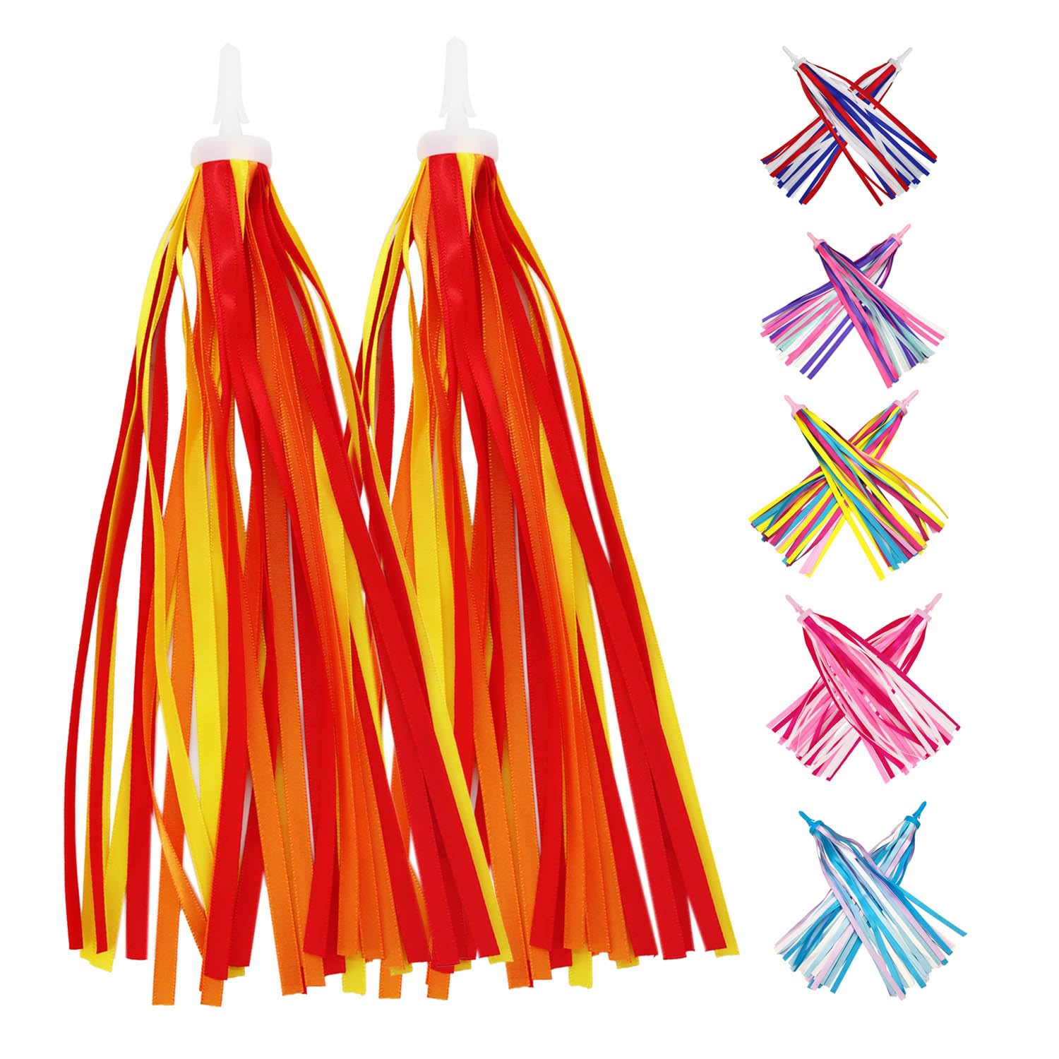 Platt Kid'S Bicycle Handlebar Streamers Colorful Ribbons Tassel For Girls Boys Bicycle Handlebar Scooter Handgrip (1Pair) (Orang