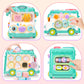 Baby Gift For 1-2 Year Old Girl, 10-In-1 Montessori Toys Bus For Baby 6-12-18 Months+, First Christmas And Birthday Gifts, Blue