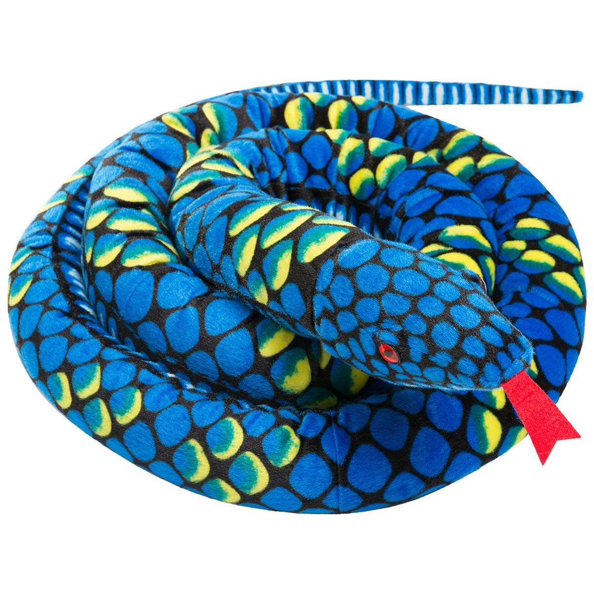 Punp Plush Giant Snake Realistic Stuffed Animal Red Eyes Toy Gifts For Boys And Girls 110 Inches