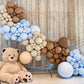 Blue And Brown Balloons, 12Inch Bear Balloons Pastel Blue Beige Brown Latex Balloons, Baby Blue Cream Coffee Party Balloon For T