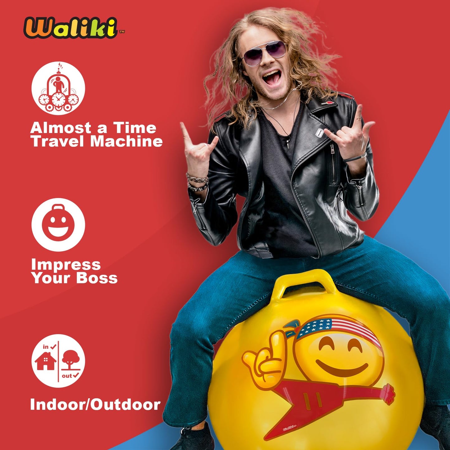 WALIKI mature-themed Size Hopper Ball | Hippity Hop | Jumping Hopping Ball | Hopping Ball with Handles
