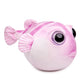 ZHONGXIN MADE Cute Pufferfish Plush - Soft 10inch Pink Stuffed Animal, Polyester, Lifelike Design, Perfect Gift for Kids