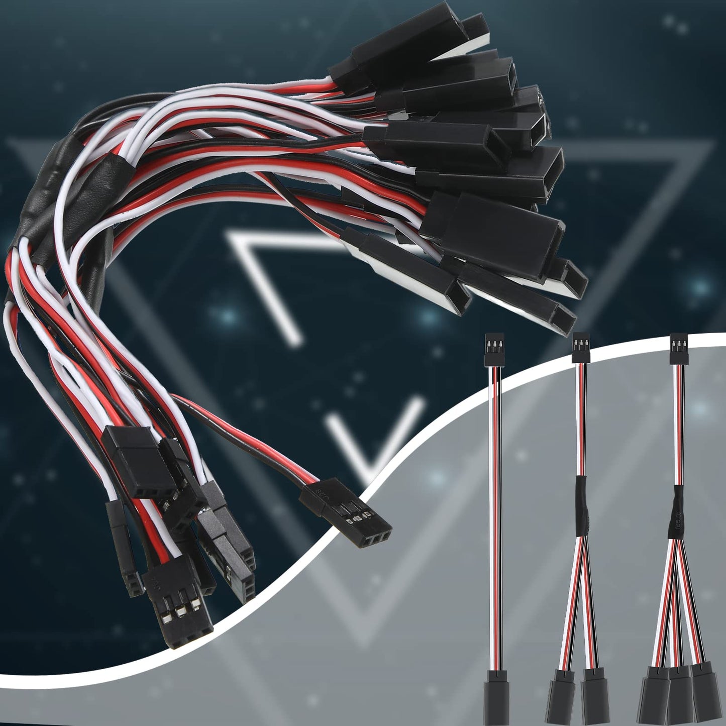 9 Pieces JST Y Connector 3 Pin JST Plug Splitters Servo Extension JST Male to Female RC Servo Extension Cord Wire Cable Compatib