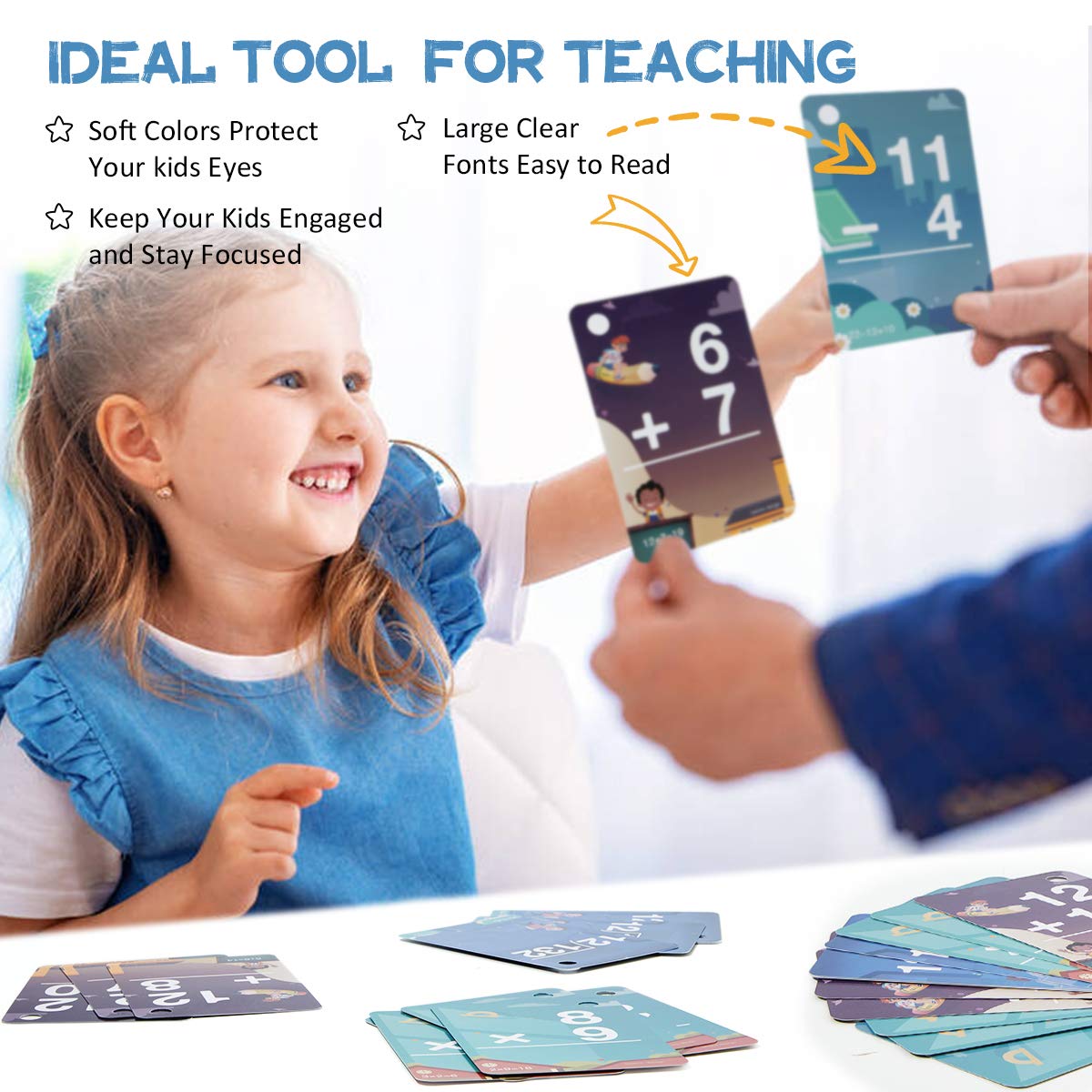 Beiens Multi Math Flash Cards, 270 Addition, Subtraction, Multiplication, Division Cards, All Facts 0-12 With 1 Erase Pen 4 Rings, Math Games Set For Kids Age 6+ 3Rd 4Th 5Th 6Th Grade