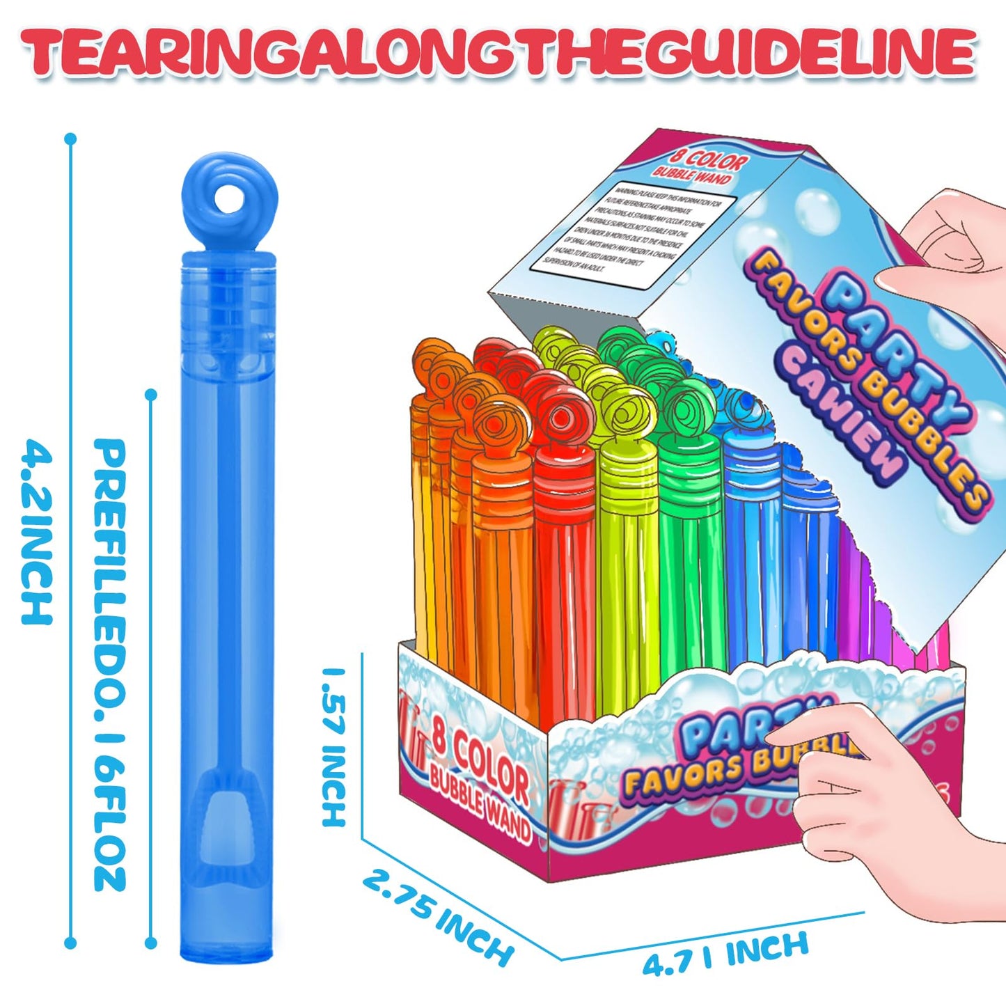 Goodie Bags Stuffers For Kids Party, 32 Pack Mini Neon Bubble Wands For Party Favors Supplies In Gift Box, Classroom School Rewa