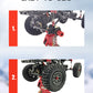 HOPLEX Beadlock Wheels and Tires 4Pcs Metal Micro Crawler Tires with Red 7mm RC Wheel Hex Hub Spacer for Axial SCX24 90081 1/24