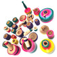 Retail Charms, Wooden Rural Kitchen Toy Set for Kids, MultiColour, Pack of 30 Small Size