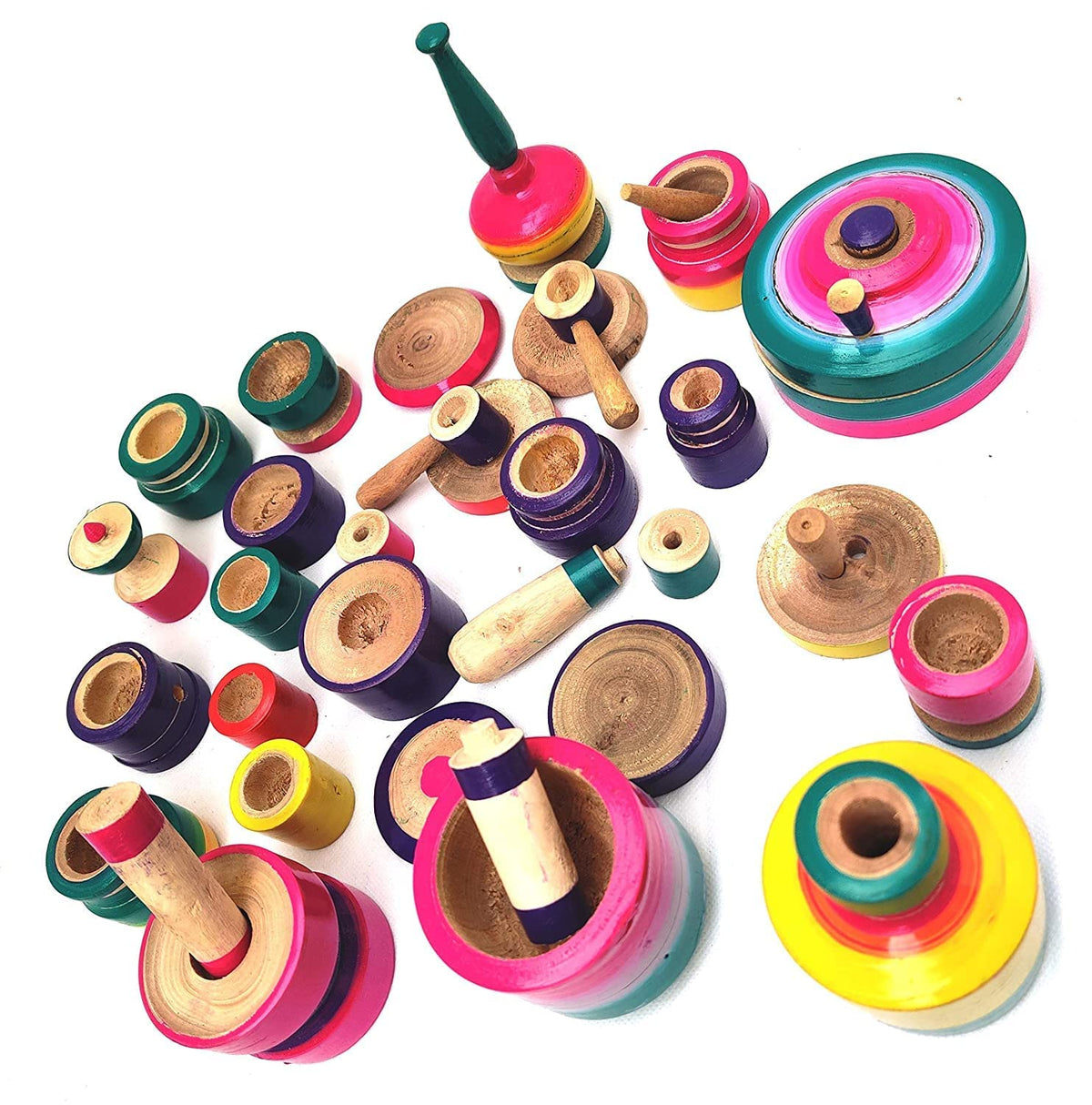Retail Charms, Wooden Rural Kitchen Toy Set for Kids, MultiColour, Pack of 30 Small Size