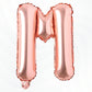 Flyloons Rose Gold M Letter Foil Balloon Alphabets Balloons Perfect for Birthday Decoration Items, Anniversary, Bachelorette, We
