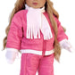 Dreamworld Collections Let It Snow - 7 Piece 18 Inch Doll Outfit - Complete Snowsuit - Pink Snow Pants, Jacket, White Turtleneck, Hat, Scarf, Mittens And Boots - (Doll Not Included)