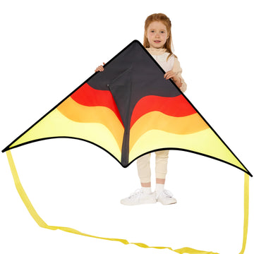Syncfun Large Delta Kite Gradient Yellow- Easy To Fly For Kids And Adults, Beach Kite With 328 Ft String For Outdoor Games And A
