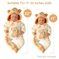 Babeside Reborn Baby Doll Clothes Set For 17-22 Inch Babydolls, Cute Bear Pattern Baby Doll Clothing With Hat For Lifelike Rebor