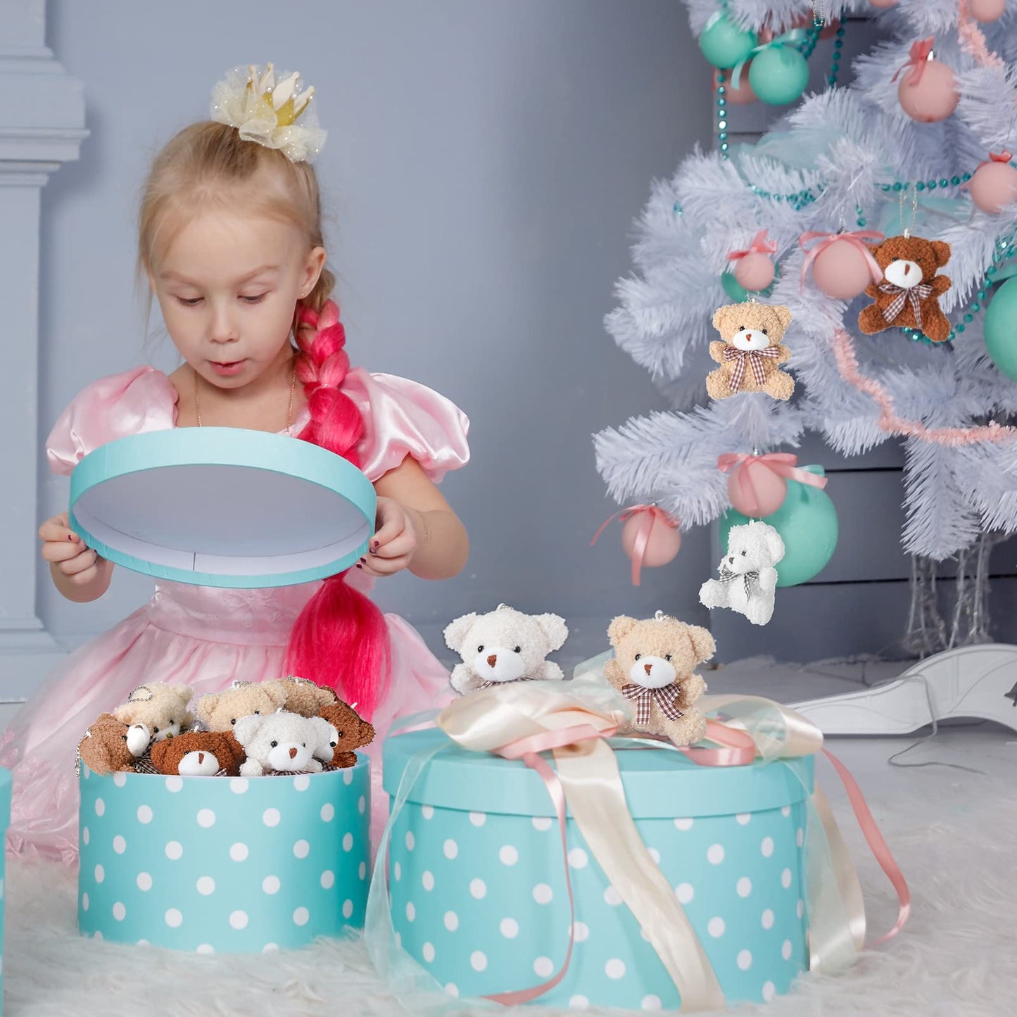 Zomiboo 12 Pcs Easter Bunny Bear Koala 4 Inch Mini Animal Plush Toys Soft Cute Dolls Sleeping and Playing Stuffed Toys Gifts for