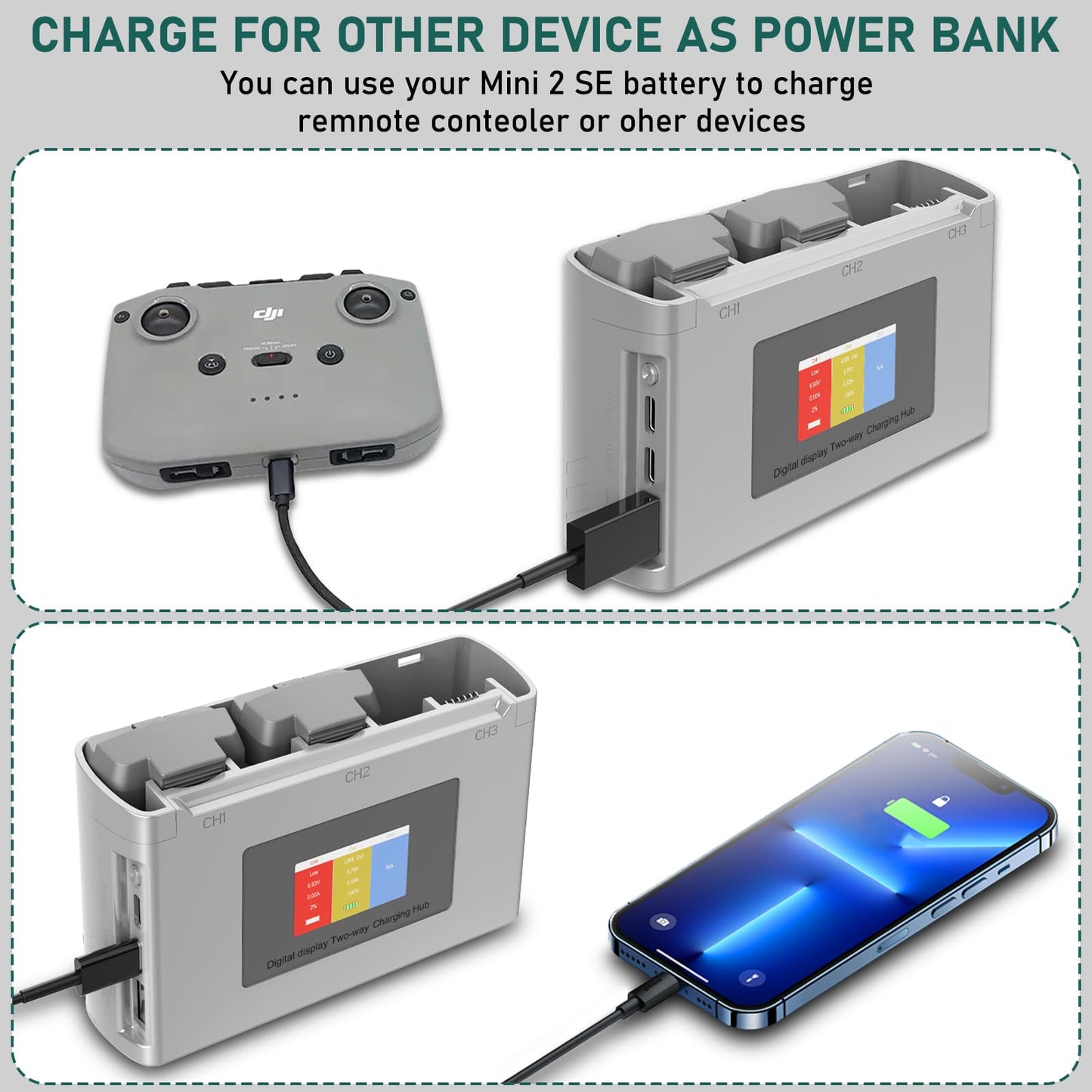 Artman Mini 2 SE/Mini 4K Battery & Mini 2 Battery Charging Hub, Intelligent Battery Compatible with DJI Mini 2 SE Mini 2 Mini 4K